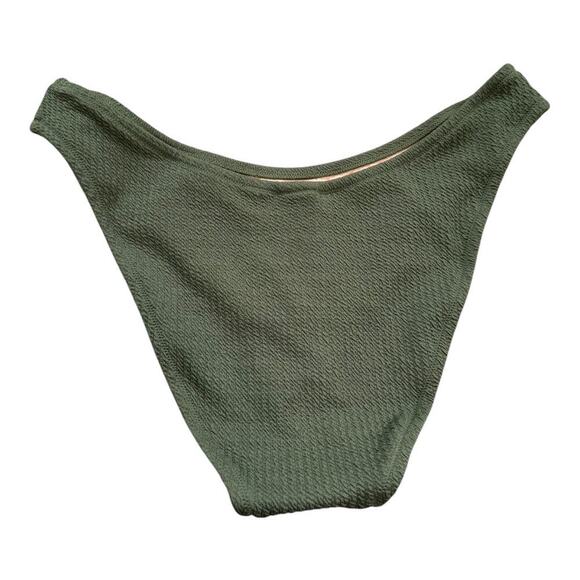 NEW J. Crew Women’s Large Green Textured Curved-waist Cheeky Bikini Bottom NWT - Picture 2 of 5